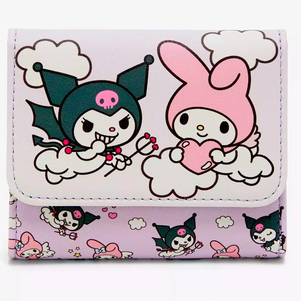 NWT Loungefly Kuromi & My Melody Angel & Devil Mini Flap Wallet